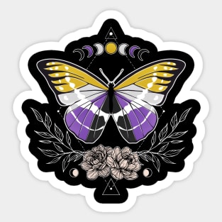 Nonbinary Butterfly LGBT Pride Flag Sticker